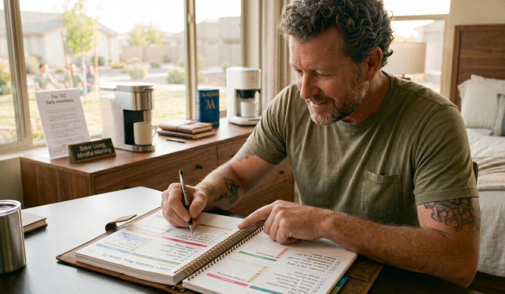 Building healthy routines after treatment in a sober living home in North Tustin